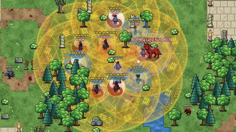 Crimson Fang Wolf King under attack by cultivators